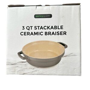 Servappetit 3‎ Qt Stackable Ceramic Braiser NIB